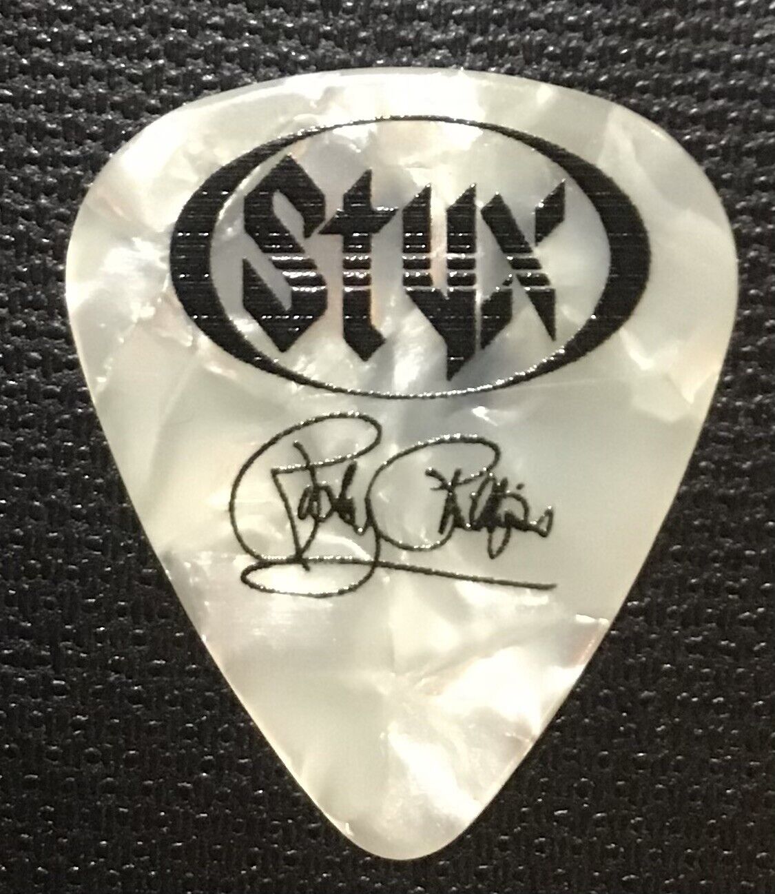 Styx Ricky Phillips Signature White Pearl Guitar Pick - 2019 Tour