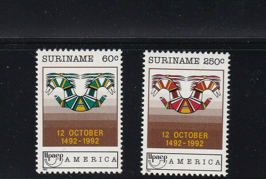 Suriname Scott 932-933 Mnh Set Of Columbus Discovery Of America 500th Anniversar