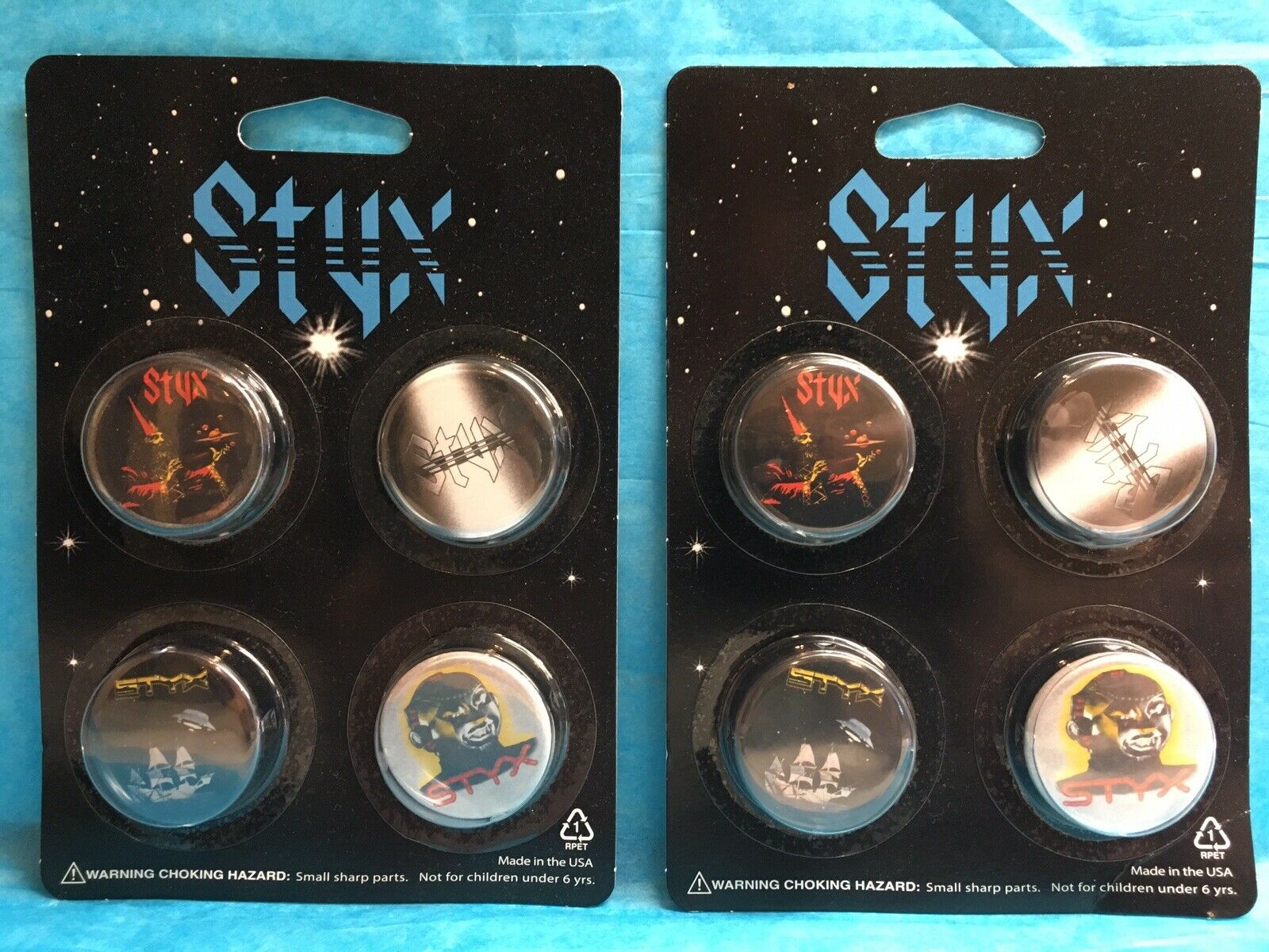 Styx 2 Sets Of Buttons From 2019 Vip Packaage - New In Package (not Guitar Pick)
