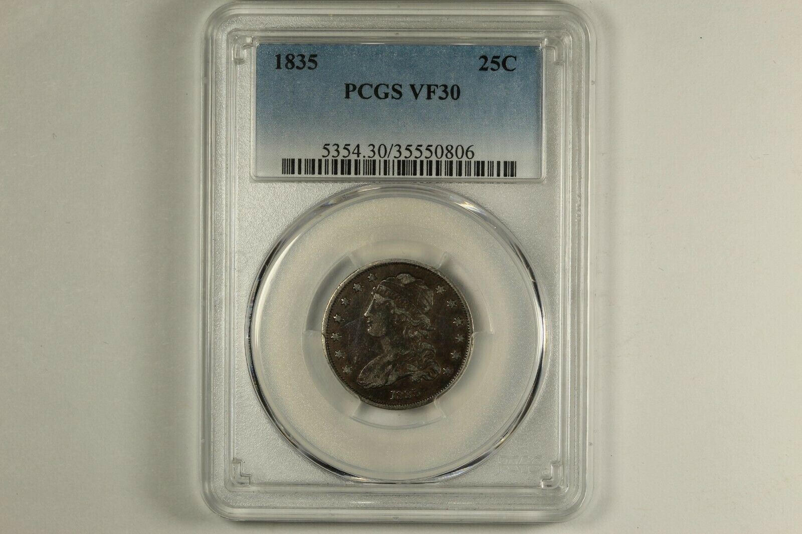 1835 Capped Bust Quarter Pcgs Vf30