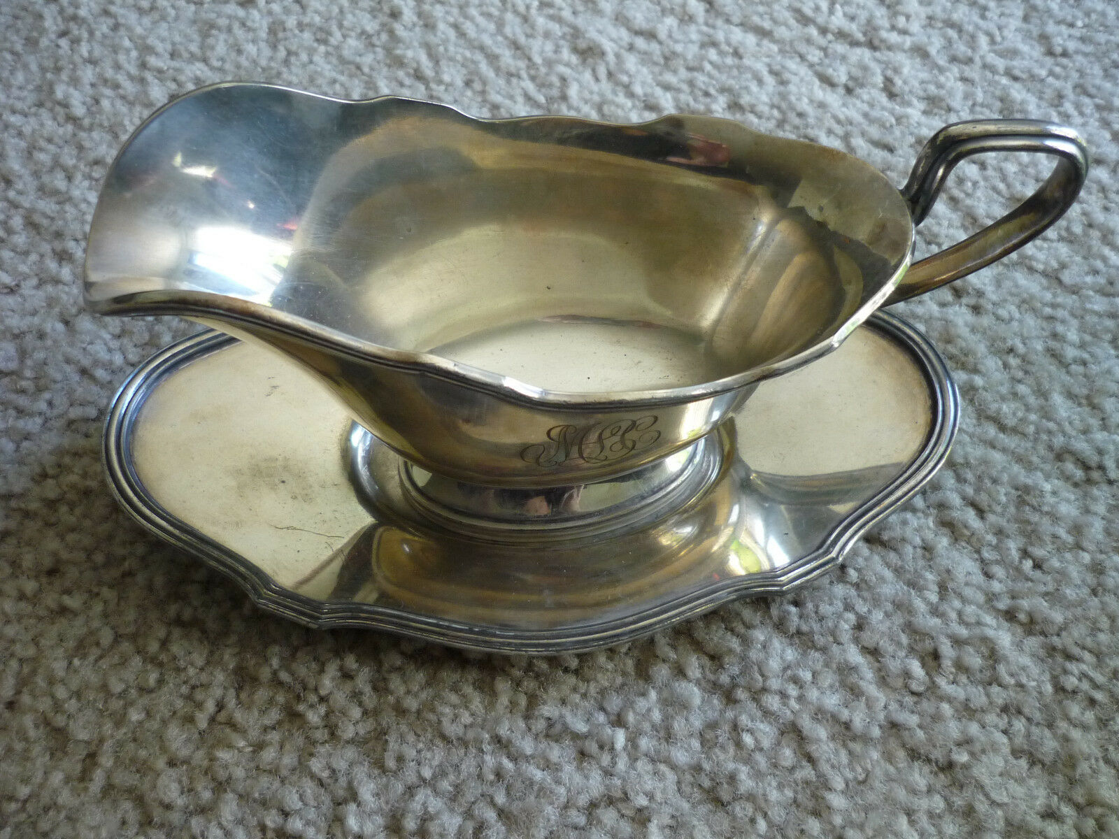Vintage E.p.n.s. Gravy Boat & Drip Plate/ Lawrence B. Smith & Co./ Early 1900's