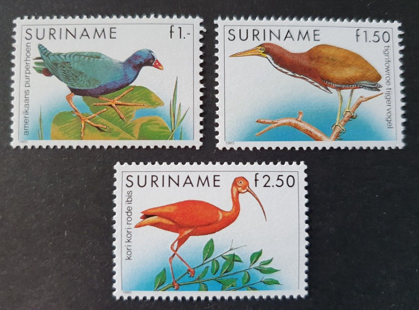 1985 Suriname Netherlands Set Definitives Birds Fauna Vf Mnh