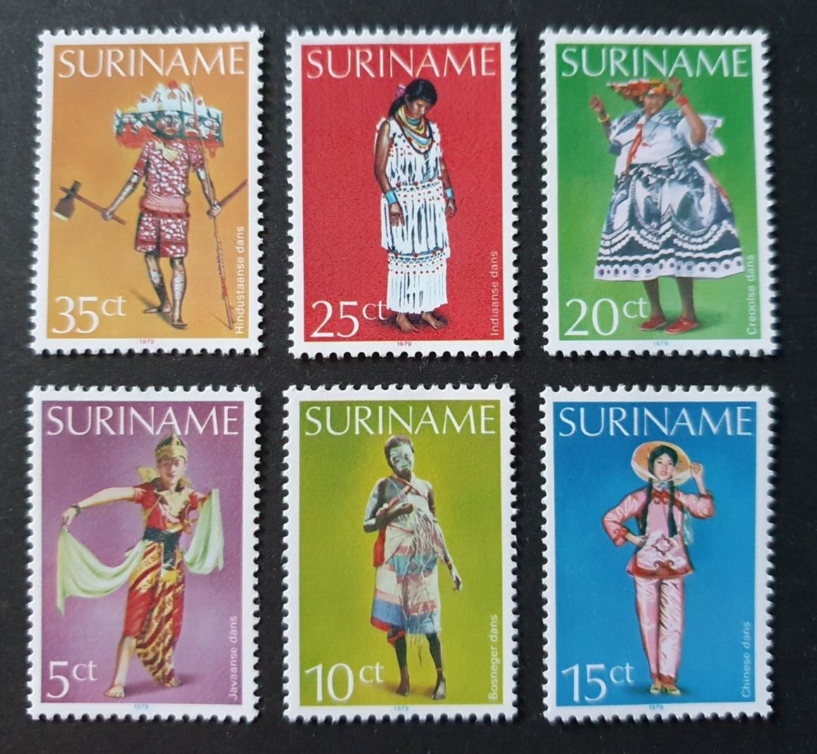 1979 Suriname Netherlands Set Folklore Costumes Vf Mnh
