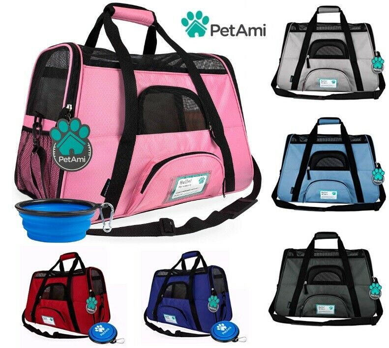 Pet Carrier Bag Soft Sided Puppy Kitten Cat Dog Tote Bag Travel Airline Approved