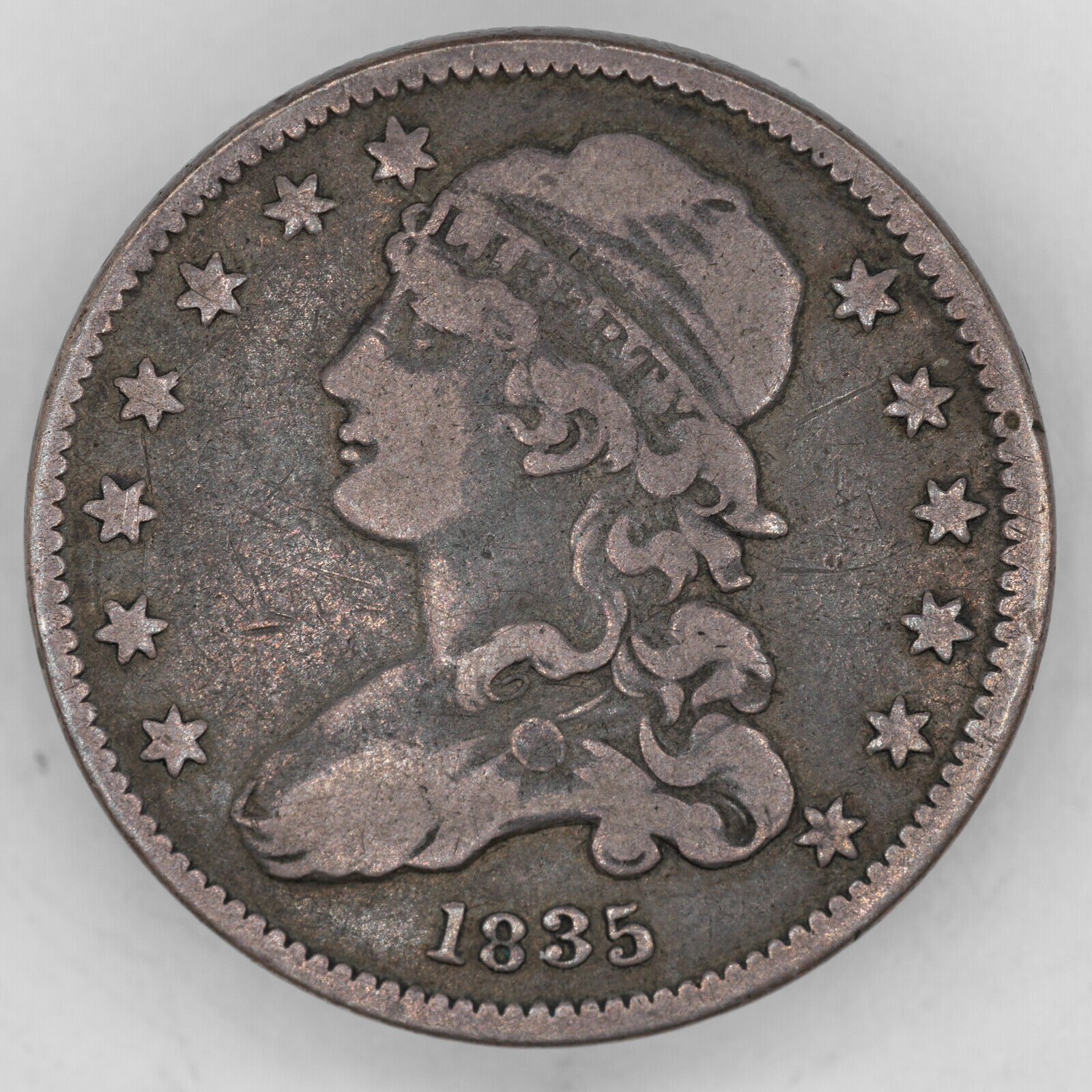 1835 Capped Bust Quarter 25c Silver F Fine (3095)