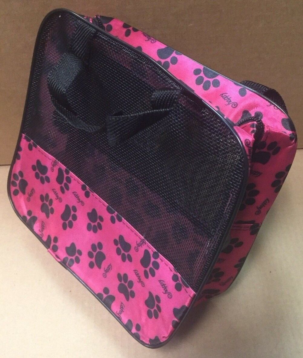 Pink Pet Carrier Comfort Travel Bag With Vented Sides N' Foldable Design